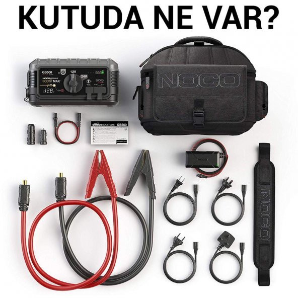 NOCO Genius GB500 12V/24V 20.000Amp Ultrasafe Lityum Akü Takviye + Powerbank + Led Lamba - 8