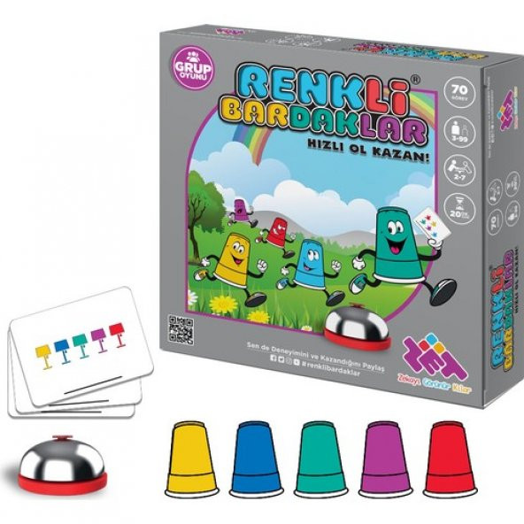 Renkli Bardaklar (Deluxe) Zeka Oyunu 70 Kart - 7 Oyuncu
