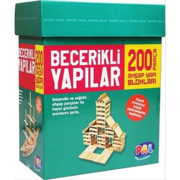 Becerikli Yapılar 200 Parça (Ahşap Yapı Blokları) orjinal oyun