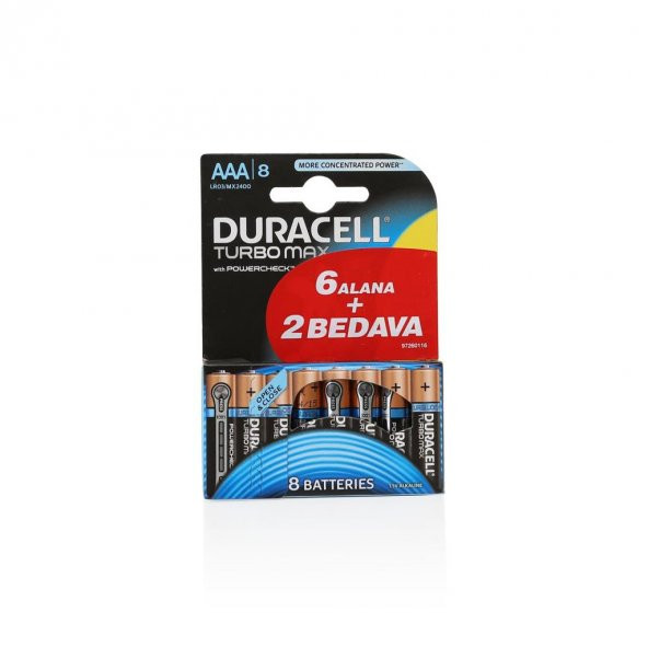 Duracell Turbo Max AAA 6+2 İnce Pil 8li