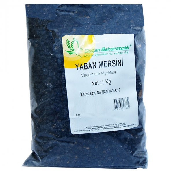 Doğan Doğal Acı Yaban Mersini Siyah 1000 Gr Paket