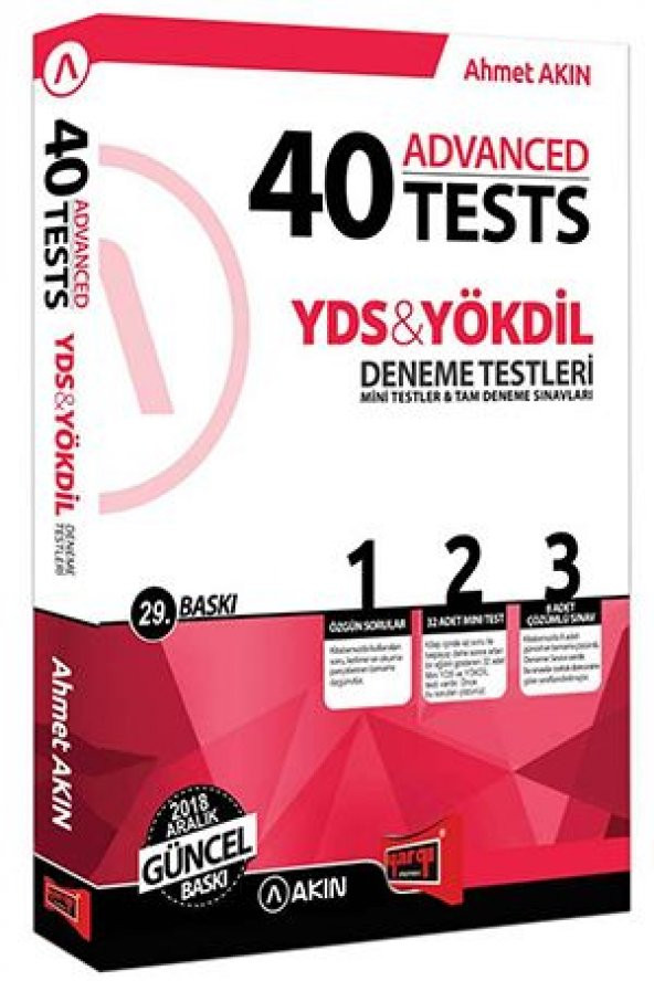 YDS YÖKDİL 40 Advanced Tests 29. Baskı Akın Dil Yargı Yayınları