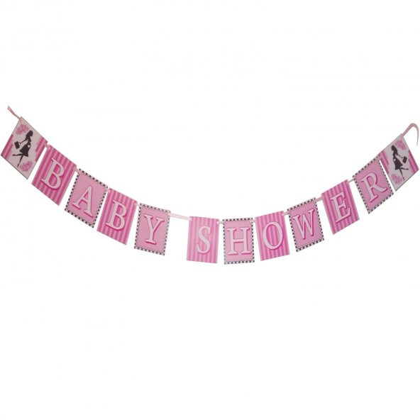 Pembe Baby Shower Partisi Süsleri Kız Bebek, Dekorasyon Yazıları - 1