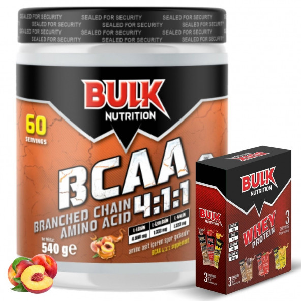 BCAA 60 Servis Şeftali Aromalı - Hediye Whey Protein Tozu