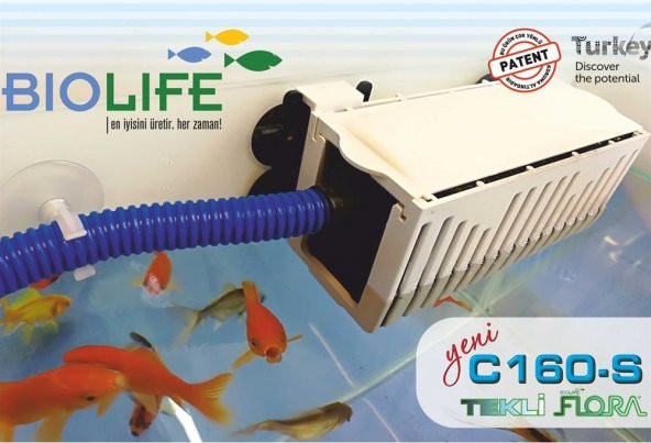 Biolife YENİ C-160 - S Tekli Flora Akvaryum Filtre Sistemi. Motorsuz Hava Veya Motor İle Çalışan mod - 2
