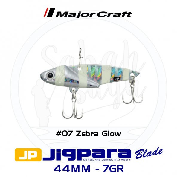 Major Craft Jigpara JPB-44 Blade Vibrasyon Jig 44mm 7gr #07 Zebra Glow