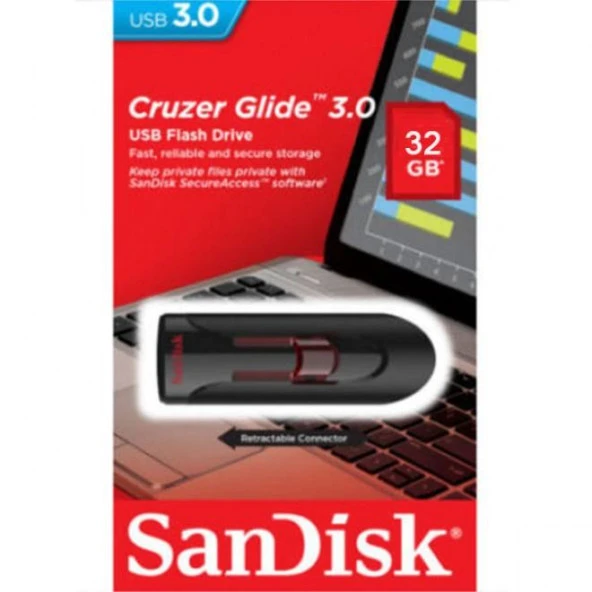 Sandisk 32GB USB 3.0 Flash Bellek Cruzer Glide SDCZ600-032G-G35 - 2