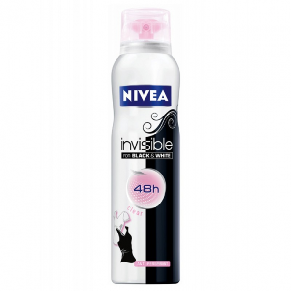 NIVEA Deodorant Bayan Invisible B&W Clear Pembe 150ml