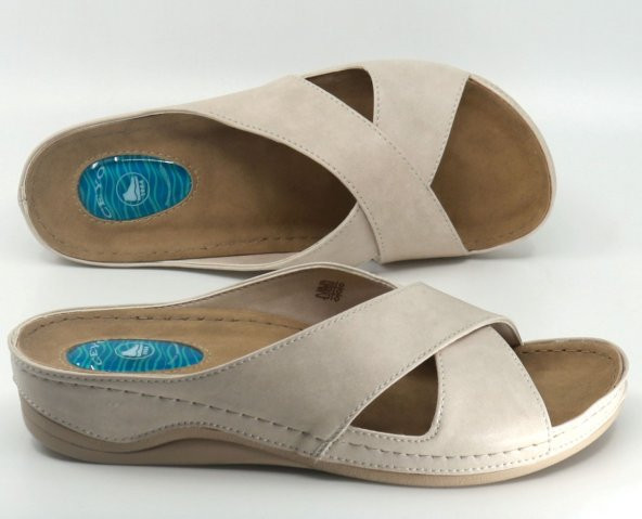 Ceyo Çapraz Topuk Jelli Topuk Dikeni Kadın Terlik 9946-1 - Resim 3