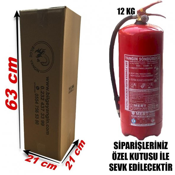 Mert Yangın ABC Kuru Kimyevi Tozlu Söndürme Tüpü Söndürücü 12 kg - 2