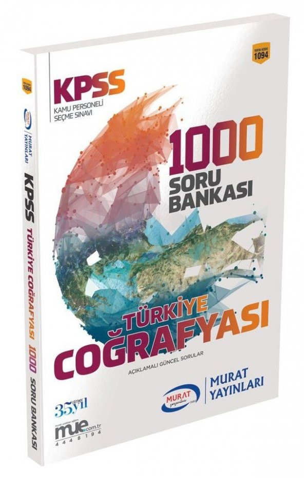2019 KPSS Türkiye Coğrafyası 1000 Soru Bankası Murat Yayınları