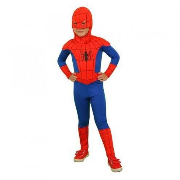 Spiderman Kostüm - Örümcek Adam Kostümü - Örümcek Adam Kostümü - Maske + Kostüm - 4