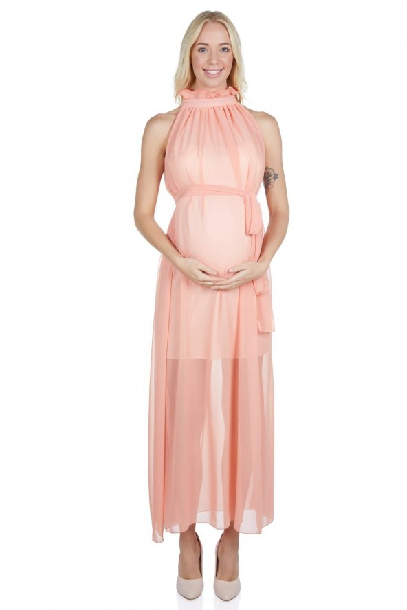 LuvmaBelly  Maternity 5201 İtalyan Şifon Hamile Abiye Elbise