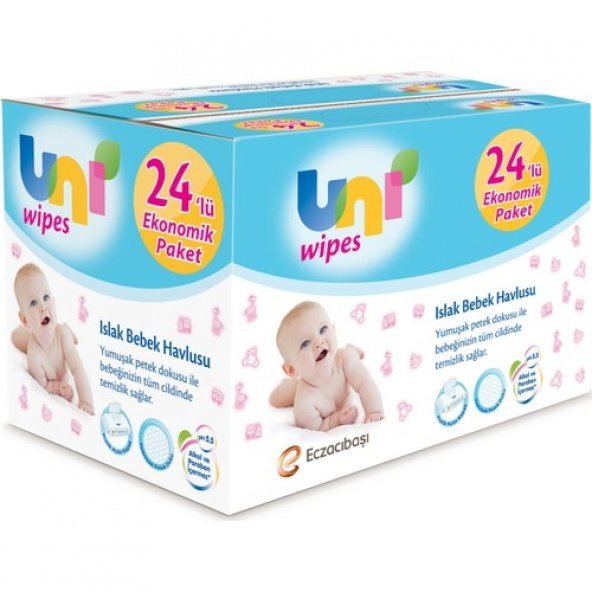 Uni Baby Wipes Islak Havlu 24lü Fırsat Paketi / 60x24 (1.440 Yaprak)