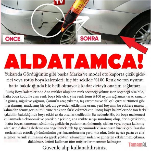 ALMAN MARKASI Araç Kaporta Rötuş SİYAH Boya Kalemi (Çok KALİTELİ - 11