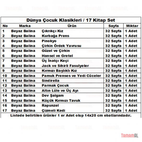 1. VE 2. SINIF DÜNYA ÇOCUK KLASİKLERİ 14 HİKAYE MASAL KİTAP SETİ - 2