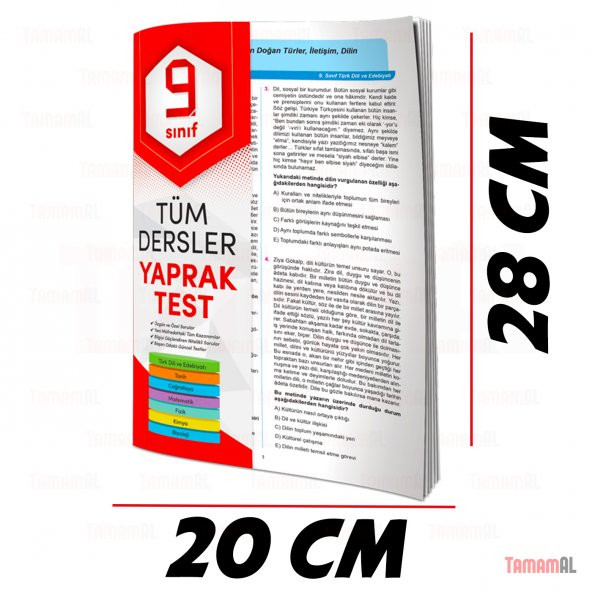 9.sınıf TÜM DERSLER YAPRAK TEST (SORU BANKASI) ELEMENT YAYINLARI - 2