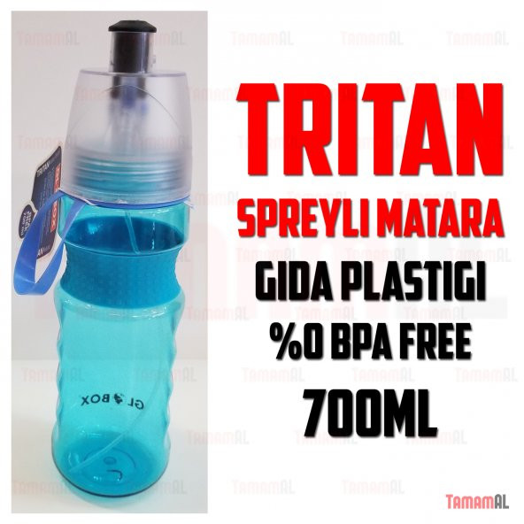 SPREYLİ MATARA TRİTAN tupperware GIDA PLASTİĞİ 0 BPA FREE 700ML - 9
