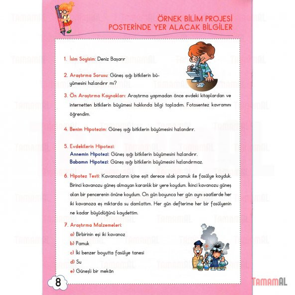 3.SINIFA GEÇEN için TATİL KİTABI (TEST YOK PROJE BAZLI TÜM DERS) - 8