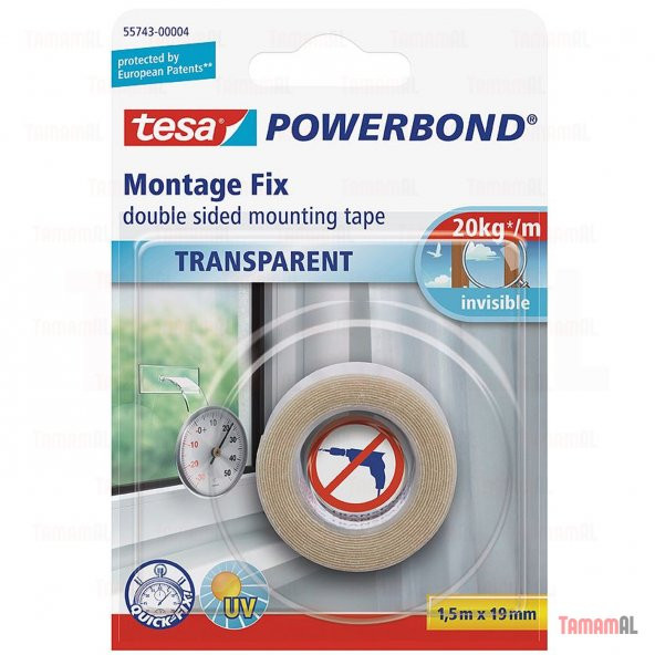 TESA (ALMAN MARKASI) ŞEFFAF ÇİFT TARAFLI GÜÇLÜ KÖPÜK BANT 20Kg - 7
