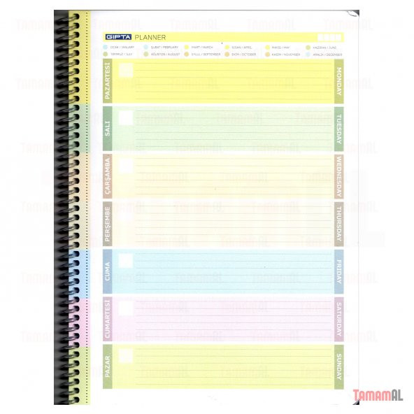GIPTA HAFTALIK PLANLAYICI 20X28 52 HAFTA TARİHSİZ AJANDA 3410 - 2