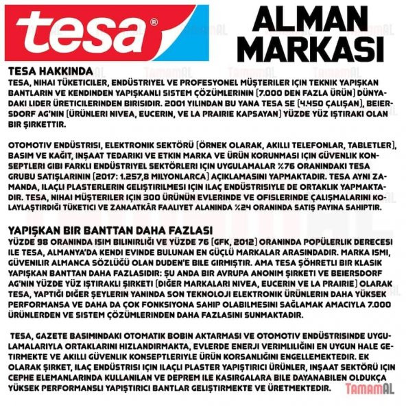 TESA POWER DUCT TAPE 25 50 mm X 50 METRE TAMİR BANDI - 6