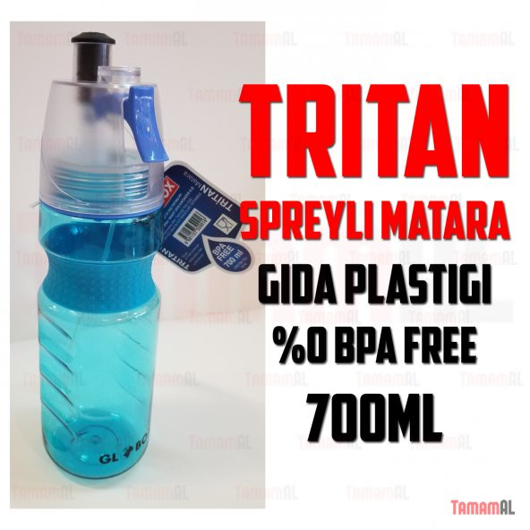 SPREYLİ MATARA TRİTAN tupperware GIDA PLASTİĞİ 0 BPA FREE 700ML