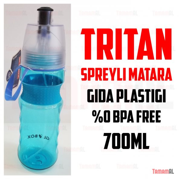 SPREYLİ MATARA TRİTAN tupperware GIDA PLASTİĞİ 0 BPA FREE 700ML - 6