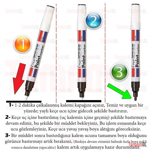 ALMAN MALI Araç Kaporta Rötuş GRİ Gümüş Boya Kalemi (Çok KALİTELİ - 7