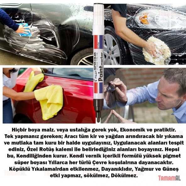 ALMAN MALI Araç Kaporta Rötuş GRİ Gümüş Boya Kalemi (Çok KALİTELİ - 8