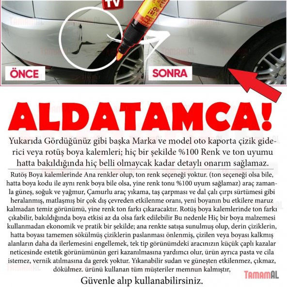 MARVY Araç Kaporta Rötuş SİYAH Boya Kalemi (ÇOK KALİTELİ) JAPON - 8