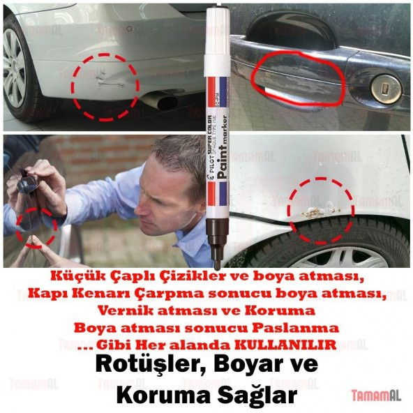 MARVY Araç Kaporta Rötuş KIRMIZI Boya Kalemi (ÇOK KALİTELİ) JAPON - 7
