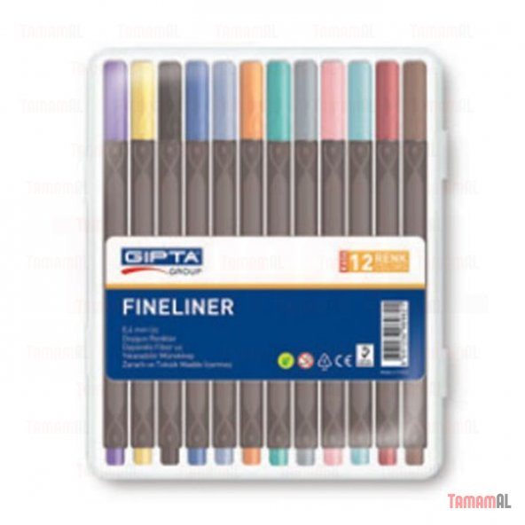 GIPTA FineLiner K606 Sert PP KUTULU 12 RENK KALEM (Özel Seri) - 2