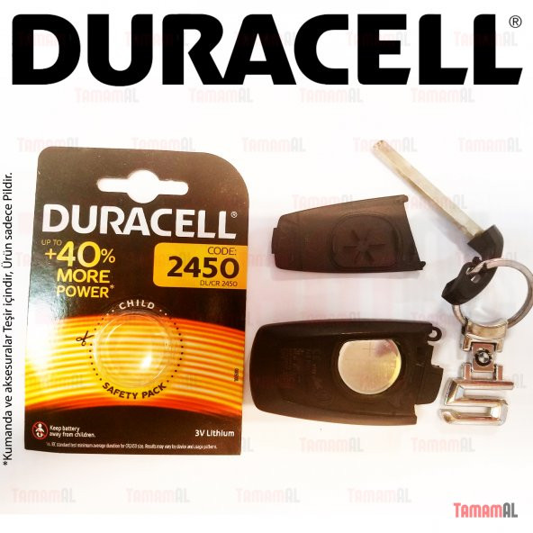 DURACELL BMW 116 320 420 520 seri Kumanda pili (40 Daha Güç 2450 - 3