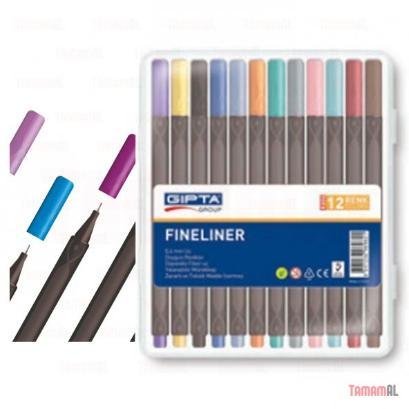 GIPTA FineLiner K606 Sert PP KUTULU 12 RENK KALEM (Özel Seri) - 4
