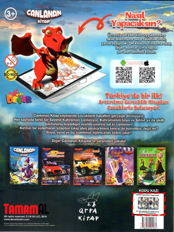 CANLANAN KİTAP SEVİMLİ KAHRAMANLAR 4D BOYAMA KİTAPLARI DEVAR Kids - 6