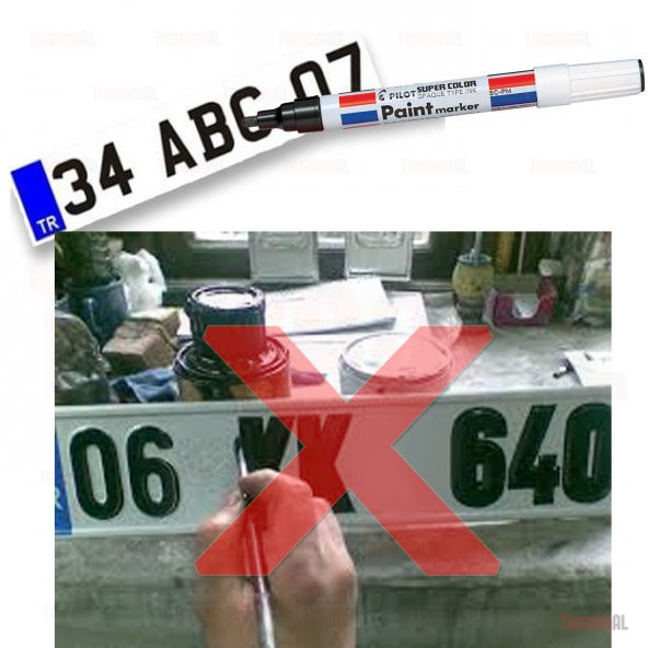 PİLOT MARKA Araç OTOMOBİL SİYAH BOYA PLAKA KALEMİ MADE in JAPON - Resim 4