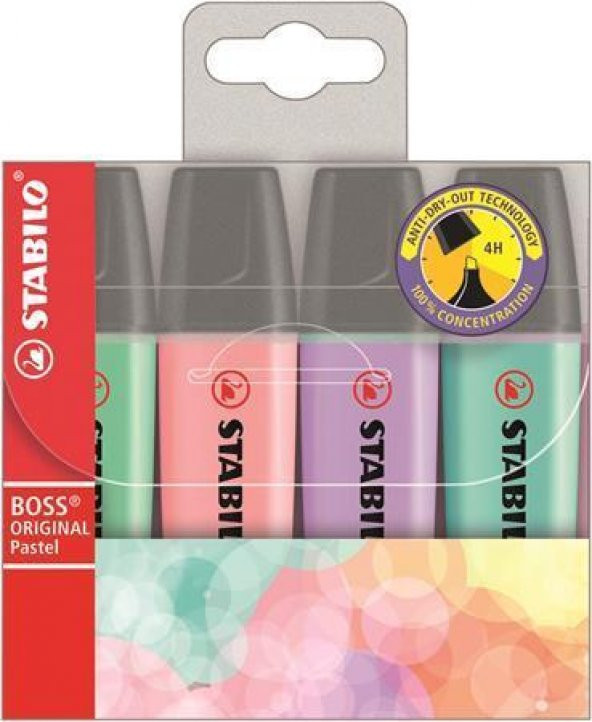 Stabilo Boss Orıgınal Neon ve Pastel Fosforlu İşaretleme 4 KALEM - 4