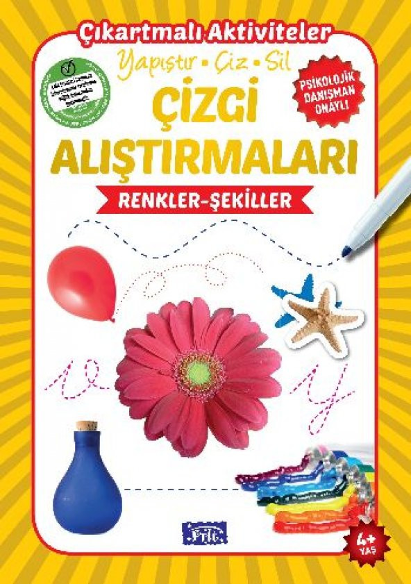 ÇIKARTMALI YAPIŞTIR ÇİZ SİL YAZBOZ ÇİZGİ ALIŞTIRMALARI (HAYVANLAR