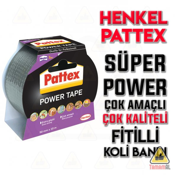 HENKEL PATTEX EXTRA GÜÇLÜ ÇOK AMAÇLI KOLİ BANDI POWER TAPE 50X10m