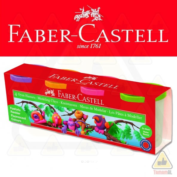 2 Adet - FABER CASTELL 4 RENK OYUN HAMURU SU BAZLI 2x440gr - 3