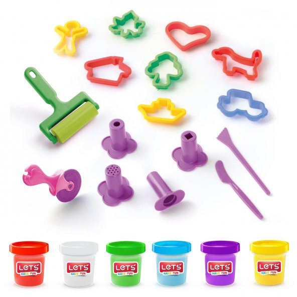 PLAY-DOH + LETS 6 RENK 22Lİ OYUN HAMURU 600GR L9006 OYUNCAKLI SET - 3