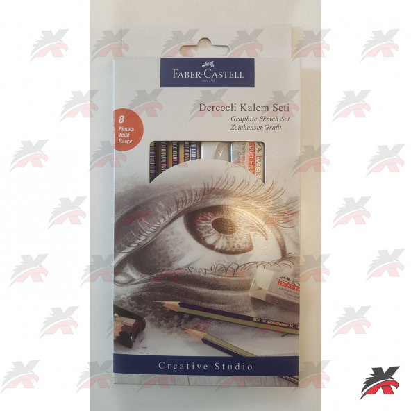 FABER CASTELL DERECELİ RESİM ÇİZİM KALEM SETİ 8 PARÇA ÖZEL KUTUSU - 2