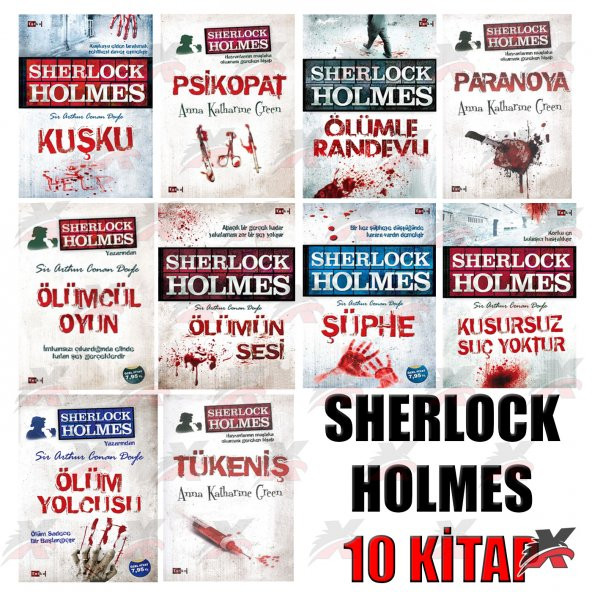 SHERLOCK HOLMES 10 KİTAP AKSİYON ROMAN SETİ TUTKU TAM SERİ TAKIM