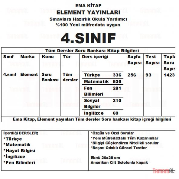 4.SINIF TÜM DERS SORU BANKASI TÜRKÇE MAT FEN bil SOS - 2