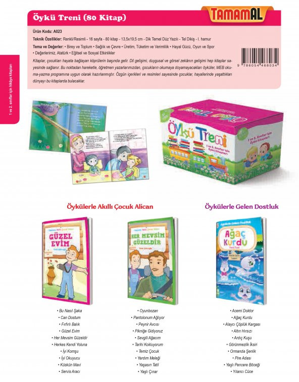 ÖYKÜ TRENİ 1. VE 2. SINIFLAR İÇİN MASAL HİKAYE SETİ 80 KİTAP RESİ - 3