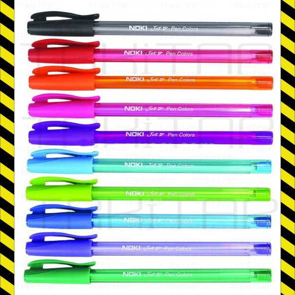 10 FARKLI RENKLİ TÜKENMEZ KALEM JET BALL NOKİ BLİSTERLİ ÖZEL PAKE - 2