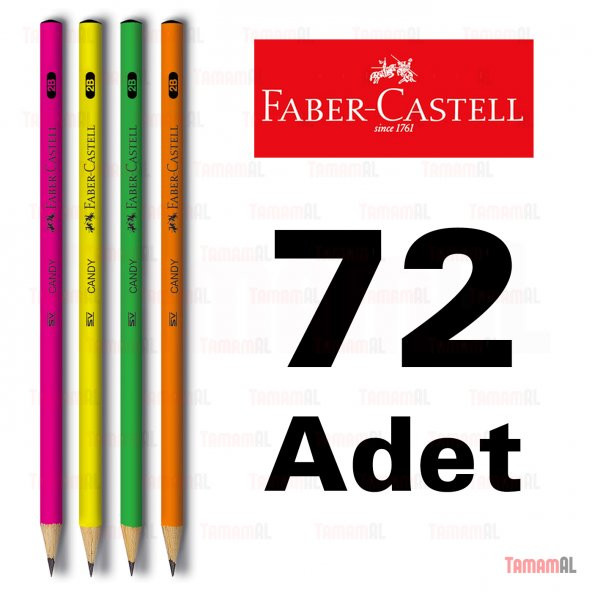 FABER CASTELL YUVARLAK KURŞUN KALEM 72 ADET - 4 FARKLI RENK - 3
