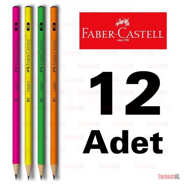FABER CASTELL YUVARLAK KURŞUN KALEM 1 DÜZNE (12 ADET) FARKLI RENK - 2