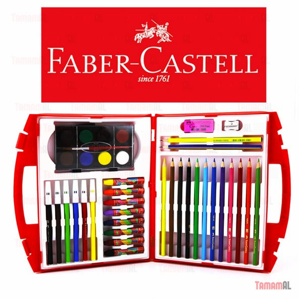 Faber Castell 38 Parça Boya Çantası Seti Orjinal Faber Çantası